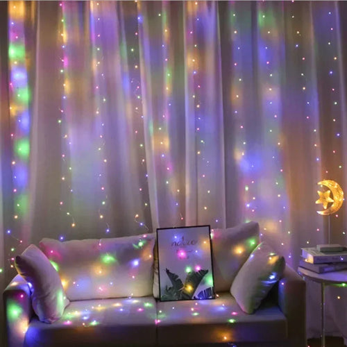 6x3M/3x3m Curtain Garland on The Window USB Power Fairy Lights Festoon