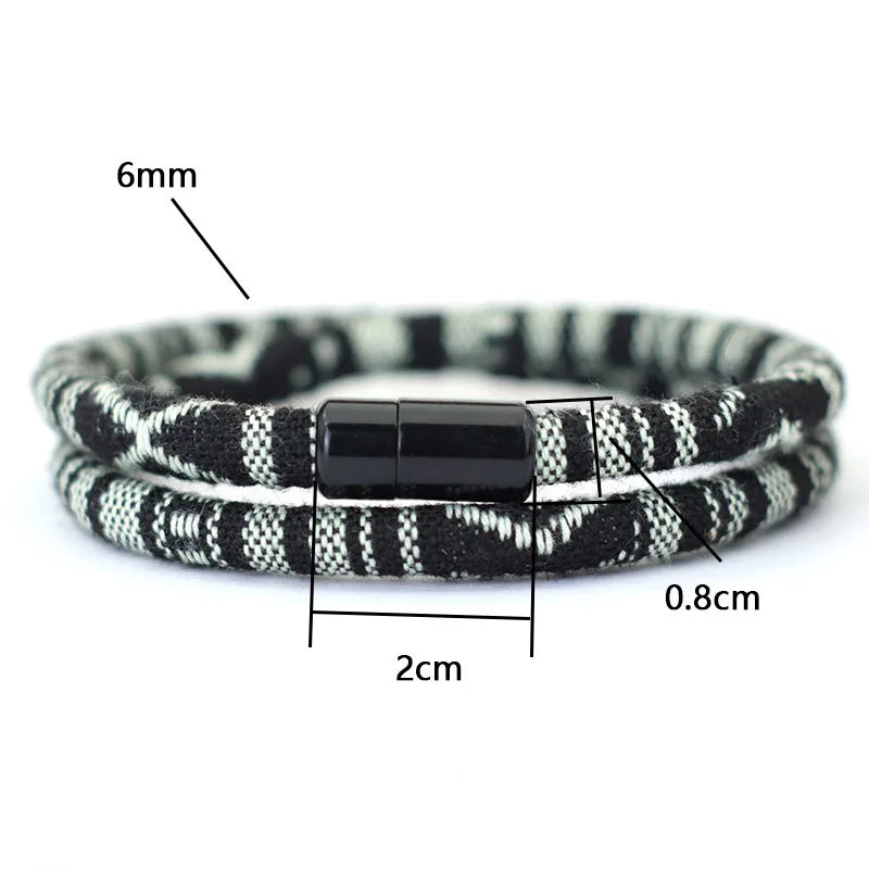 New In Men Bohemia Rope Bracelet Attract Magentic Braclet Adventure