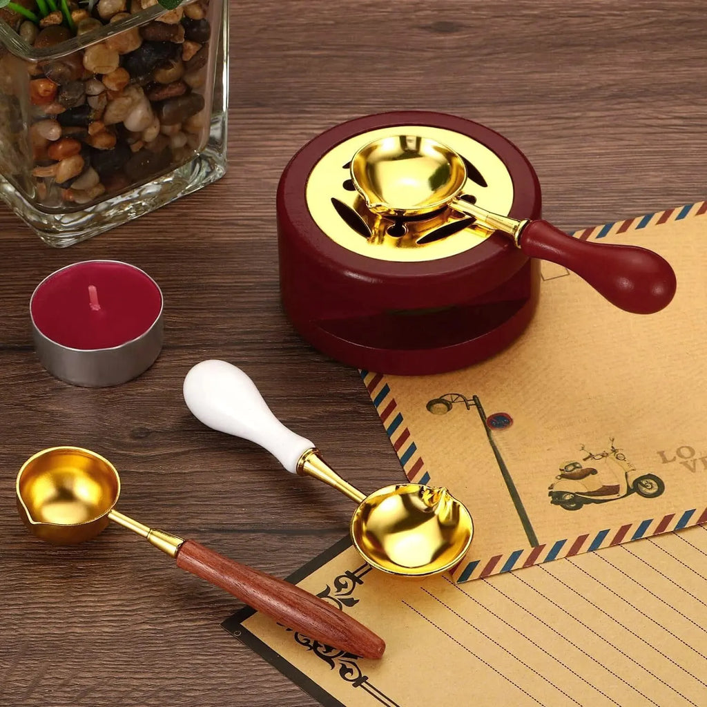 1set Wax Seal Warmer,Wax Seal Kit with Wax Seal Spoon for Melting Wax