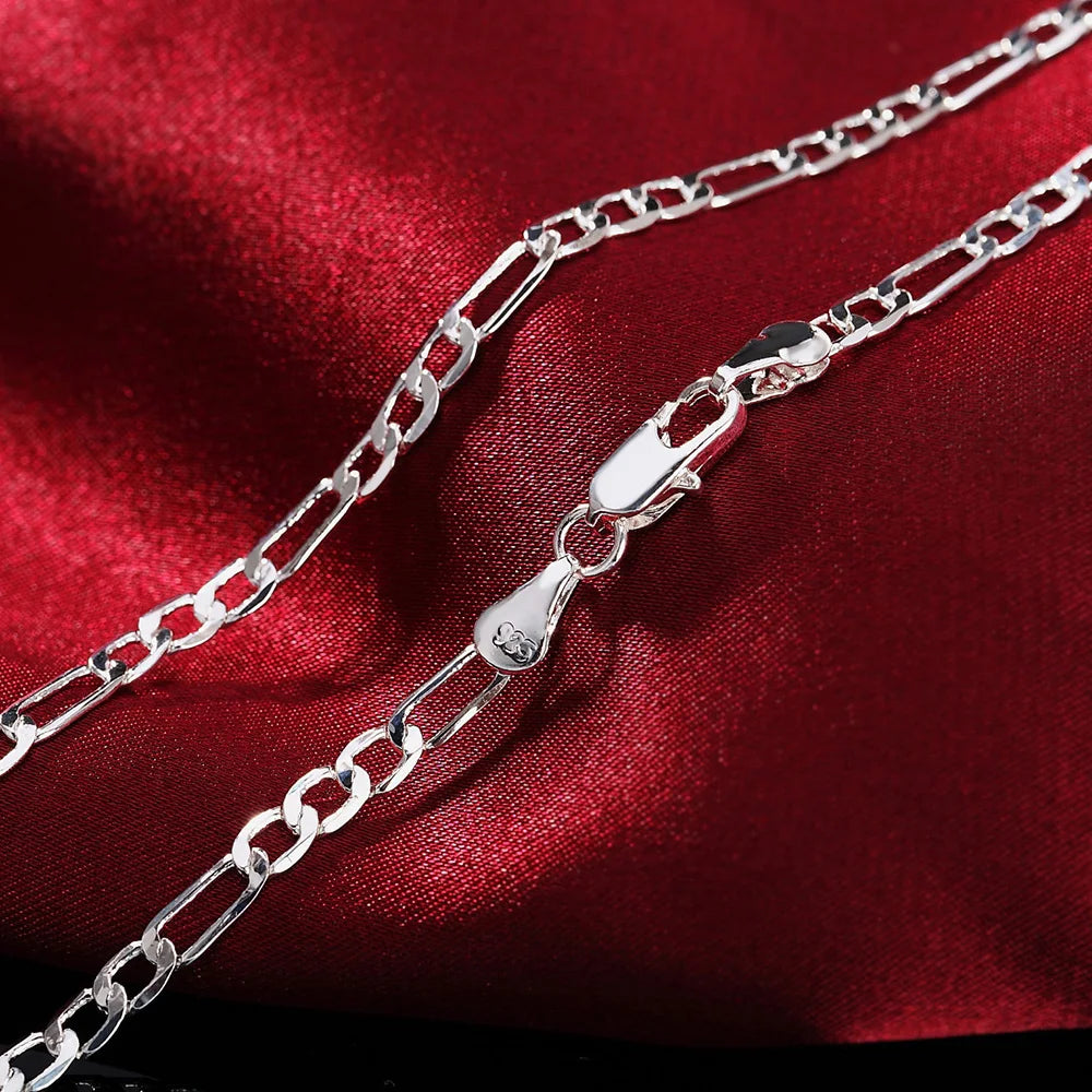 Noble New Arrive Silver Color 4MM Chain for Men Women Bracelet