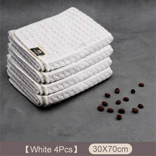 1/4pc Coffee Bar Barista Cleaning Towel Super Absorbent Microfiber