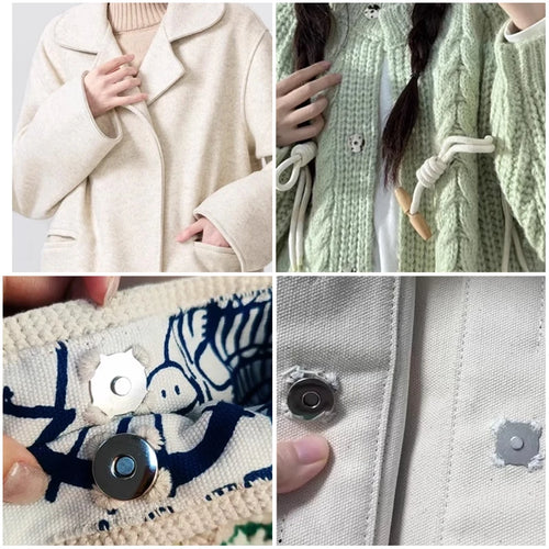 10 Sets Magnetic Snap Button Metal Plum Blossom Sew on Button Clasps