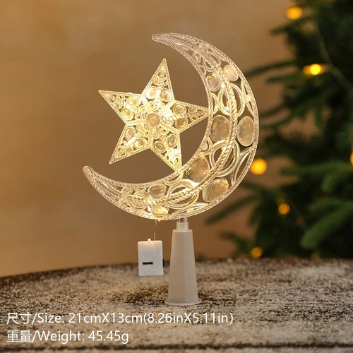 15cm Christmas Decoration Glowing Tree Topper Glitter Shining Star
