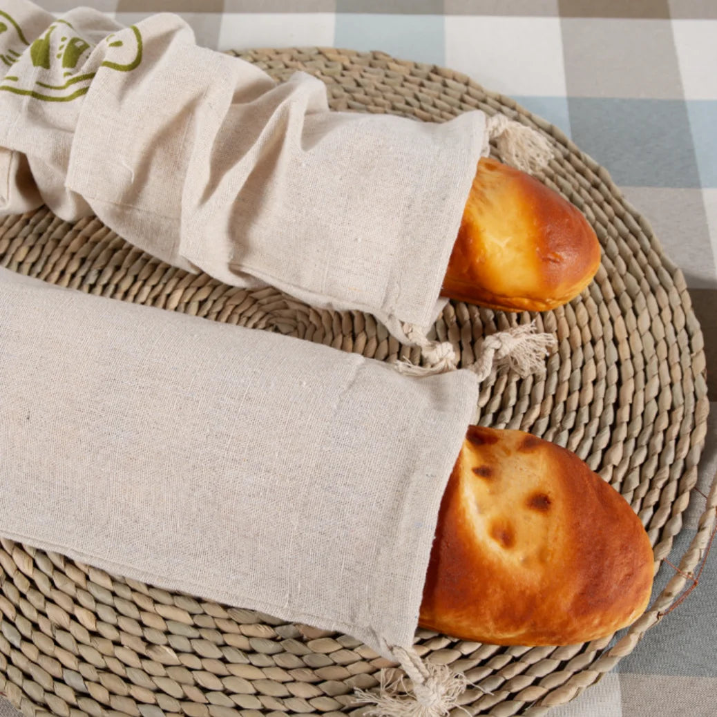 3 style Linen Bread Bags Reusable Drawstring Bag For Loaf Homemade