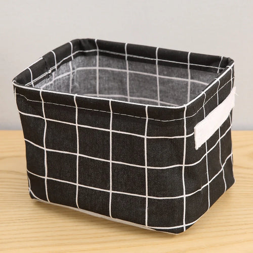 1PC Cotton and Hemp Storage Basket with Handheld Printed Tabletop,