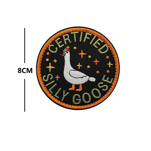 Animal With Knife Fabric Applique Embroidery Hook and Loop Patch,Peace