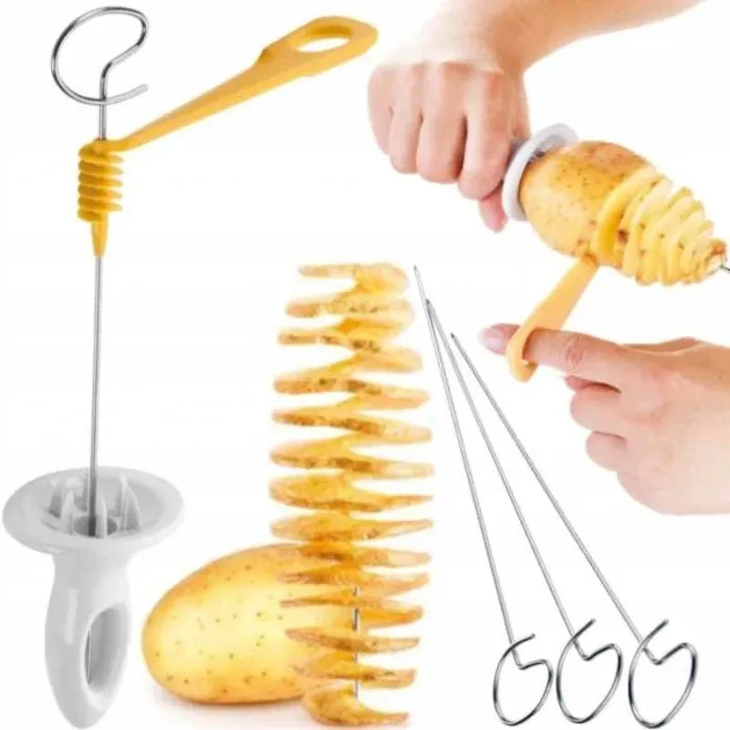 DIY Spiral Potato Cutter Vegetable Cucumber Spiralizer Kitchen  BBQ
