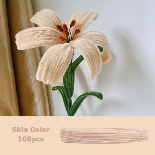 100pcs Colorful Chenille Stems Pipe Cleaners Plush Tinsel Stem Wired