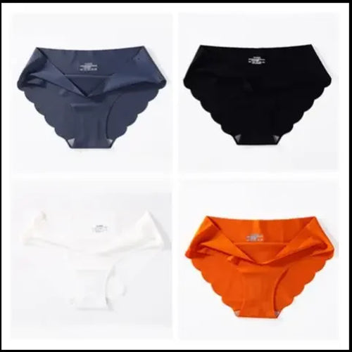 4 PCS/Lot Seamless Panties for Women Plain Panties Slip Silk Female