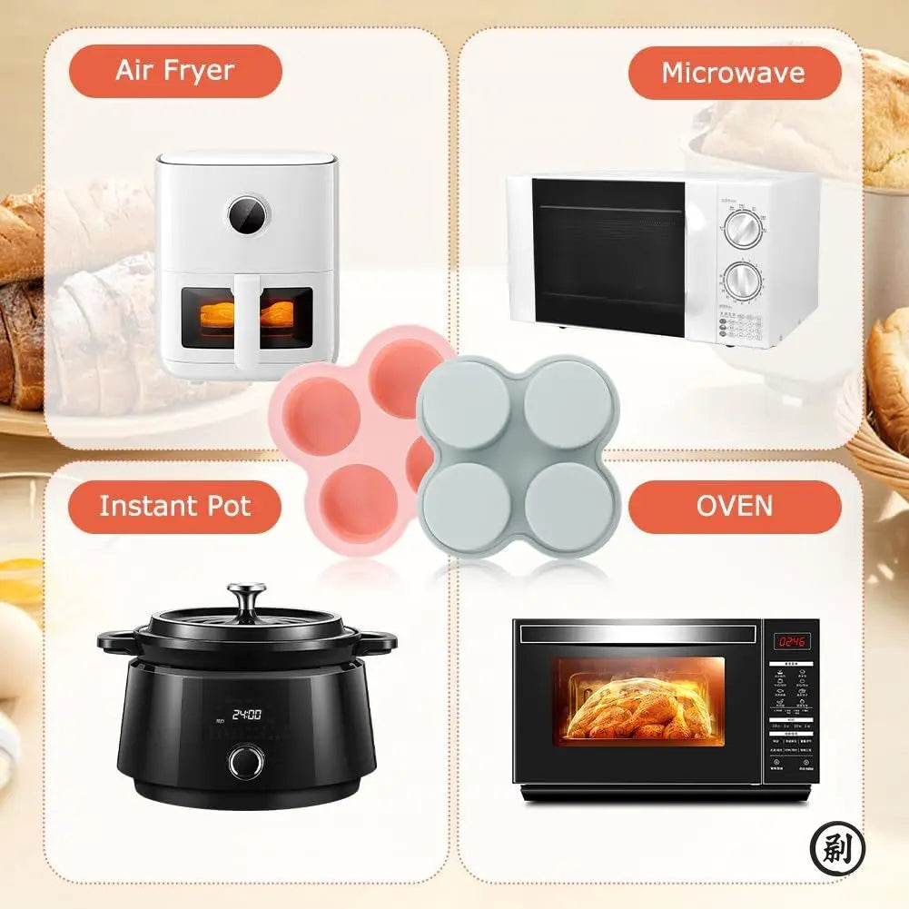 1PC Reusable Silicone Air Fryer Egg Mold Non-Stick Cupcake Molds for