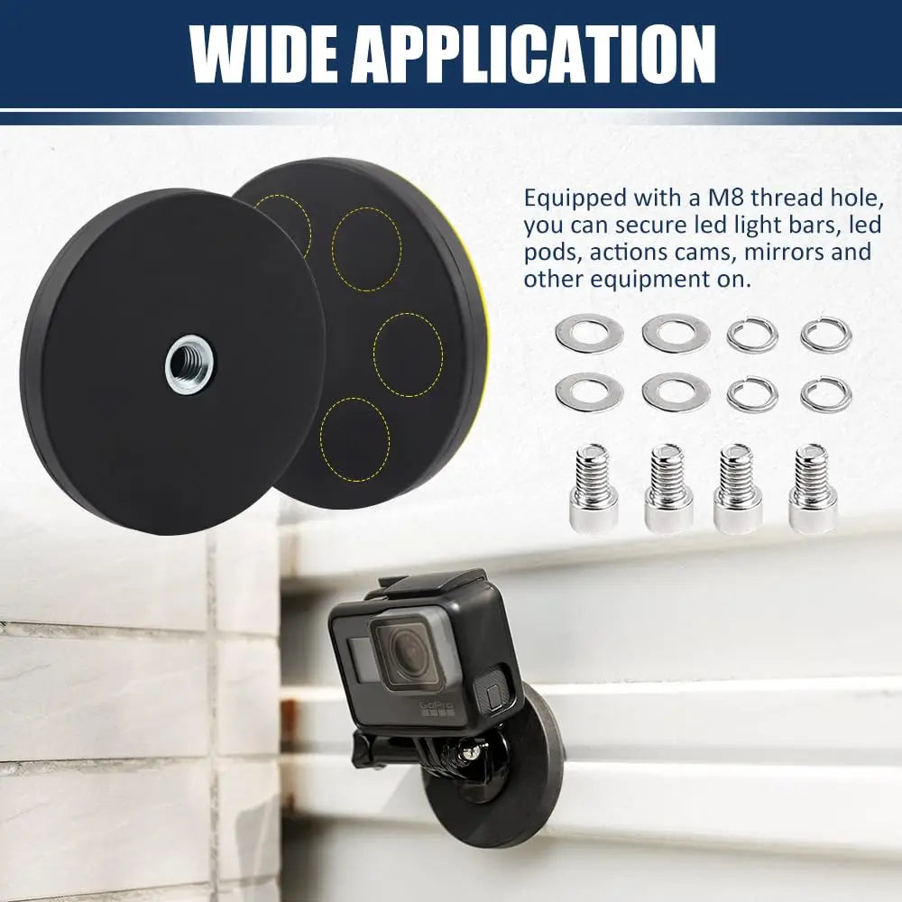 Strong Rubber Coated Magnets, Neodymium Magnets with M4 Female Thread