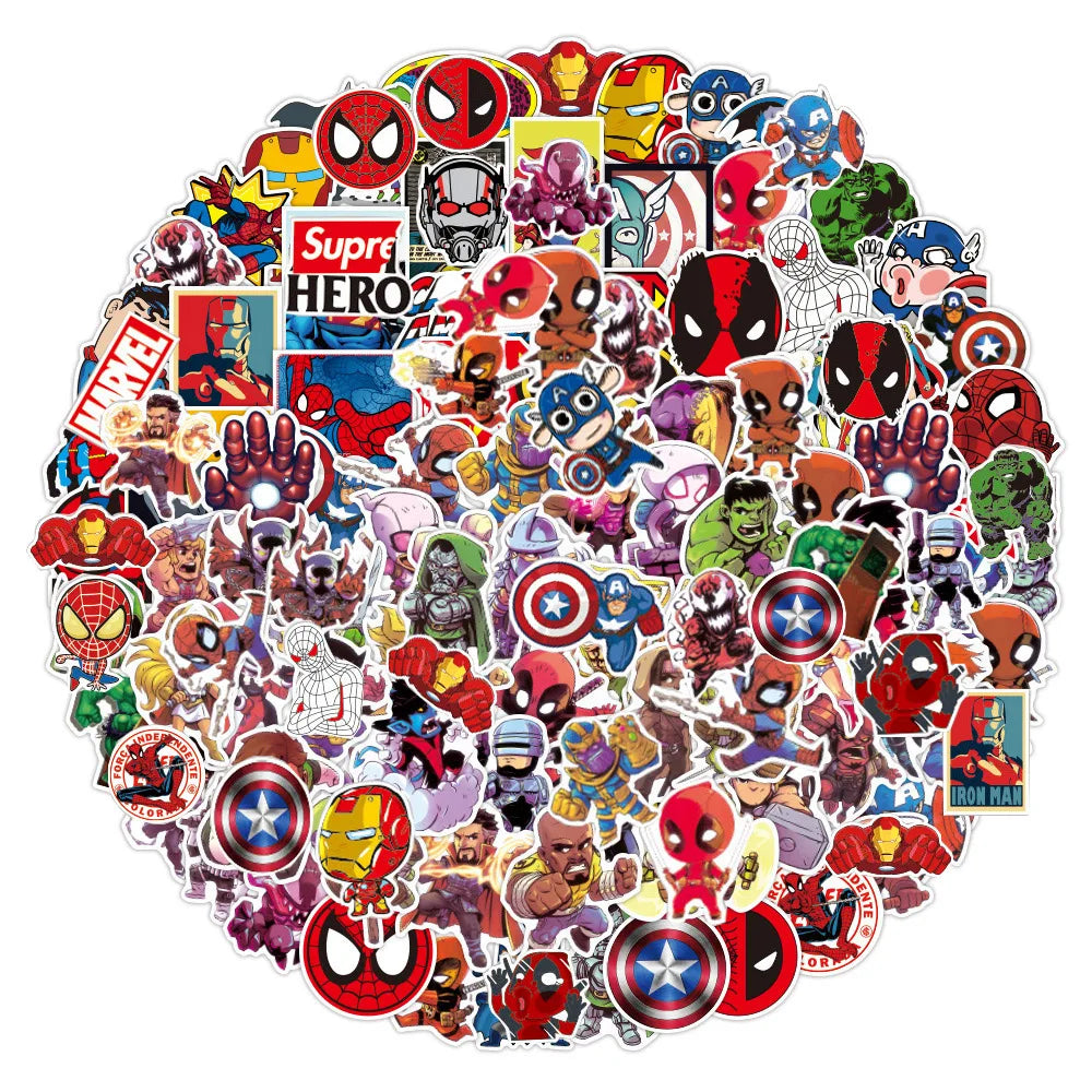 10/30/50/100pcs Disney Marvel The Avengers Stickers Super Hero Decals