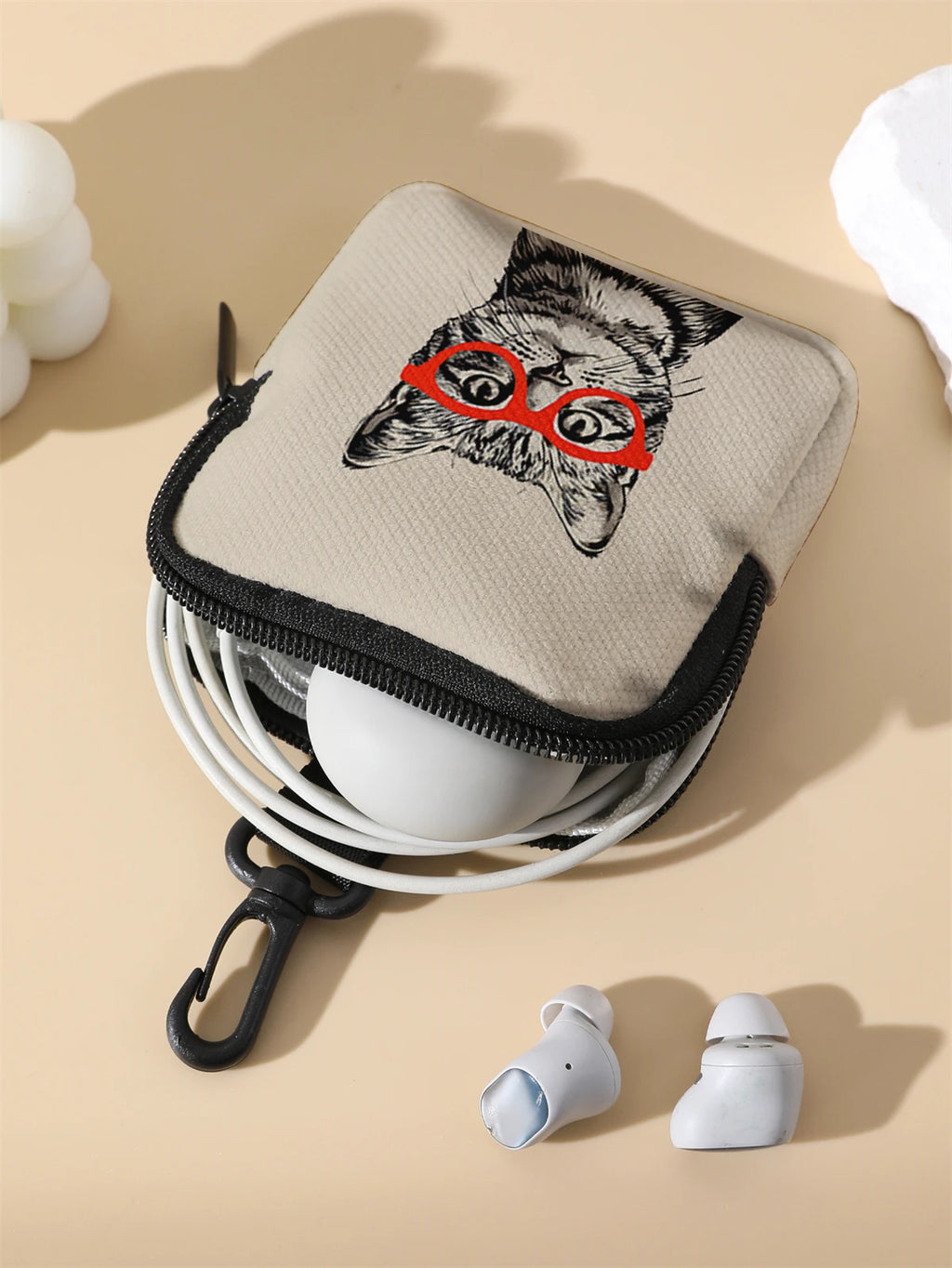 Large capacity coin wallets with cat patterns, digital printed coin