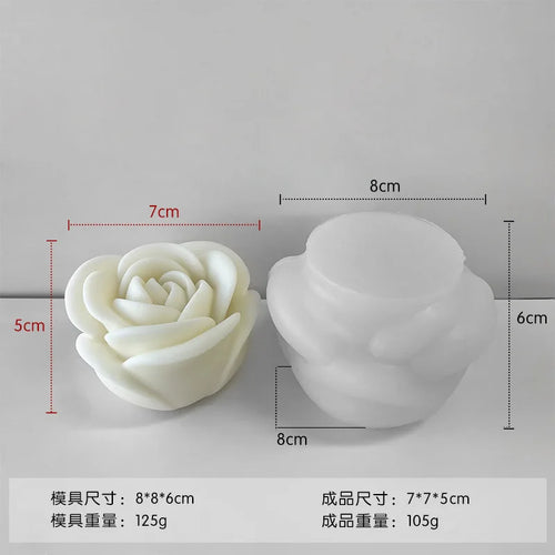 2024 New Flower Silicone Candle Mold 3D Peony Flower Soap Gypsum Resin