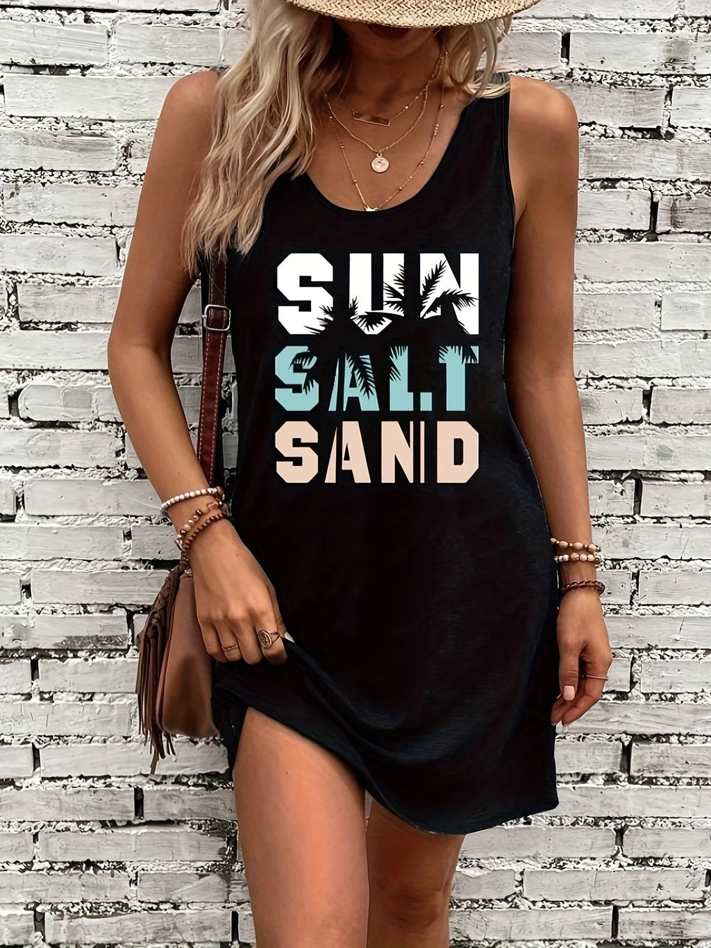 Women's Summer Sleeveless Tank Top Dress Sexy Women's summer loose