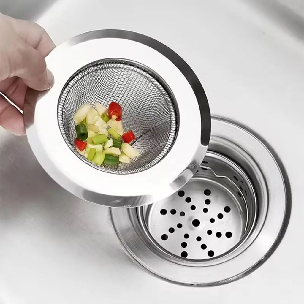 Kitchen Sink Strainer Stainless Steel Sink Funnel Anti Blocking Sink