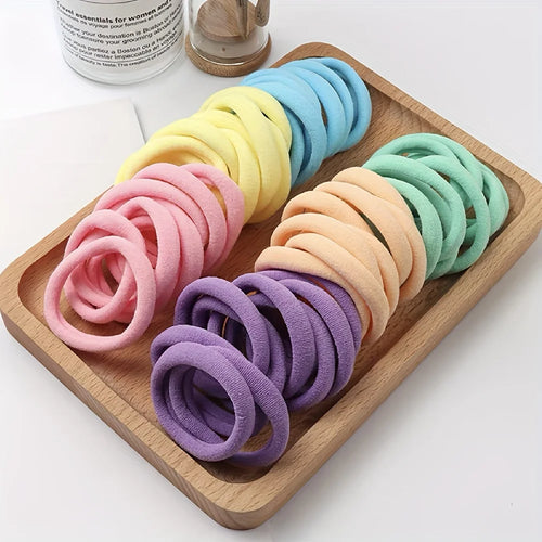 50/100pcs Soft Elastic Hair Ties Hair Bands Decorative Hair
