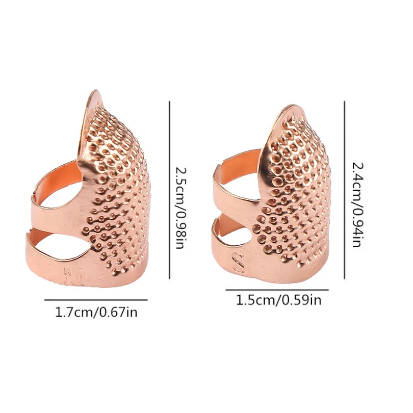 2PCS vintage adjustable thimble hand sewing thimble ring home non-slip