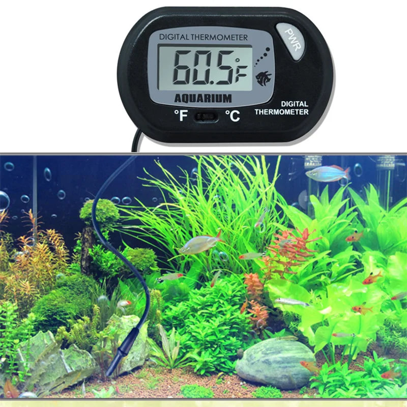 Digital Aquarium Thermometer with Probe Suction Cup Fish Tank Water
