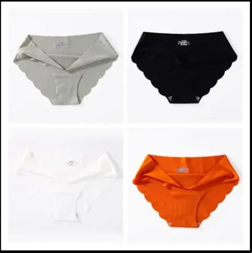 4 PCS/Lot Seamless Panties for Women Plain Panties Slip Silk Female