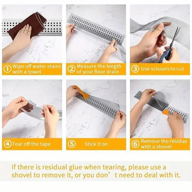 5~100m Cutable Shower Drain Hair Catcher Self-Adhesive Floor Drain