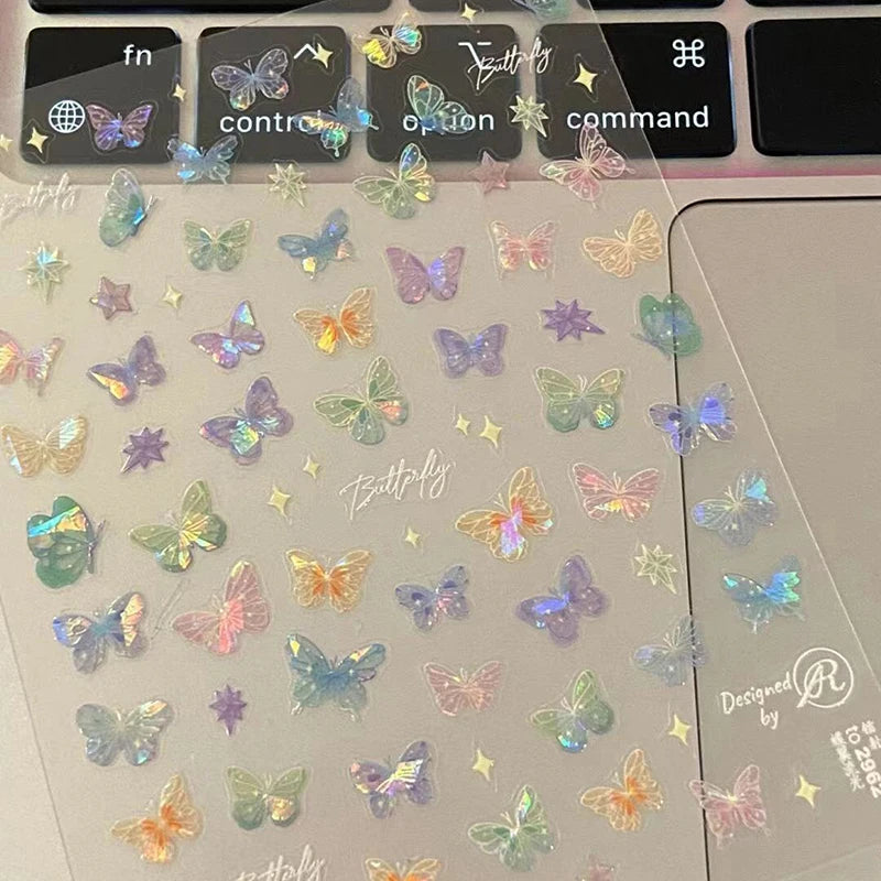 1/5sheets Colorful Butterfly Fairy Stickers Fashion Butterfly Wing