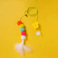 Feather Ball Caterpillar Cat Toy, Pet Self Hi Toy, Hanging Retractable