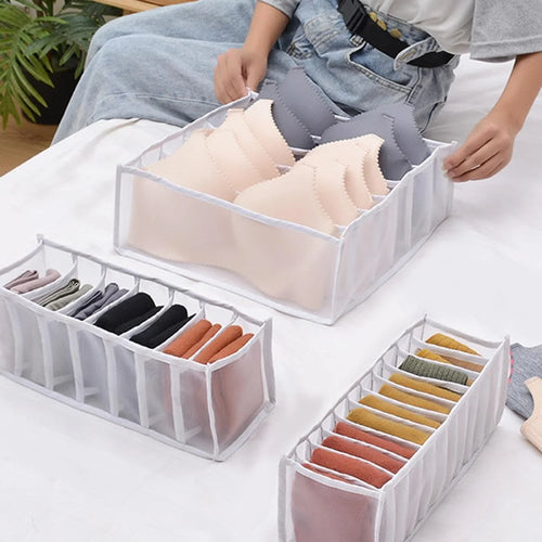 1PC- Closet Organizer for Socks Home Separated Underwear Storage Box
