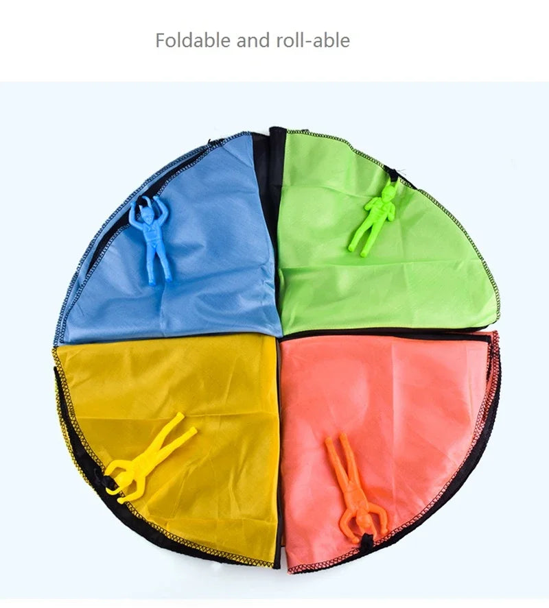Kids Outdoor Parachute Toy Hand-Thrown Sports Game Set for Boys with