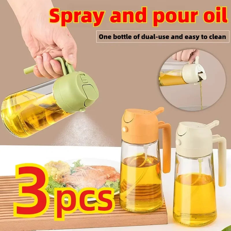 2in1 500ml Plastic Spray Oil Sprayer Bottle Spray Oil Dispenser Oil