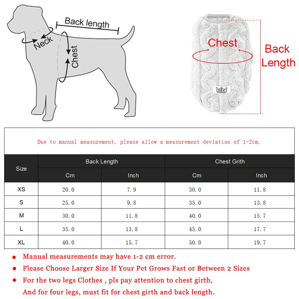 Soft Fleece Dog Clothes For Small Dogs Cats Sweater Autumn Winter Warm