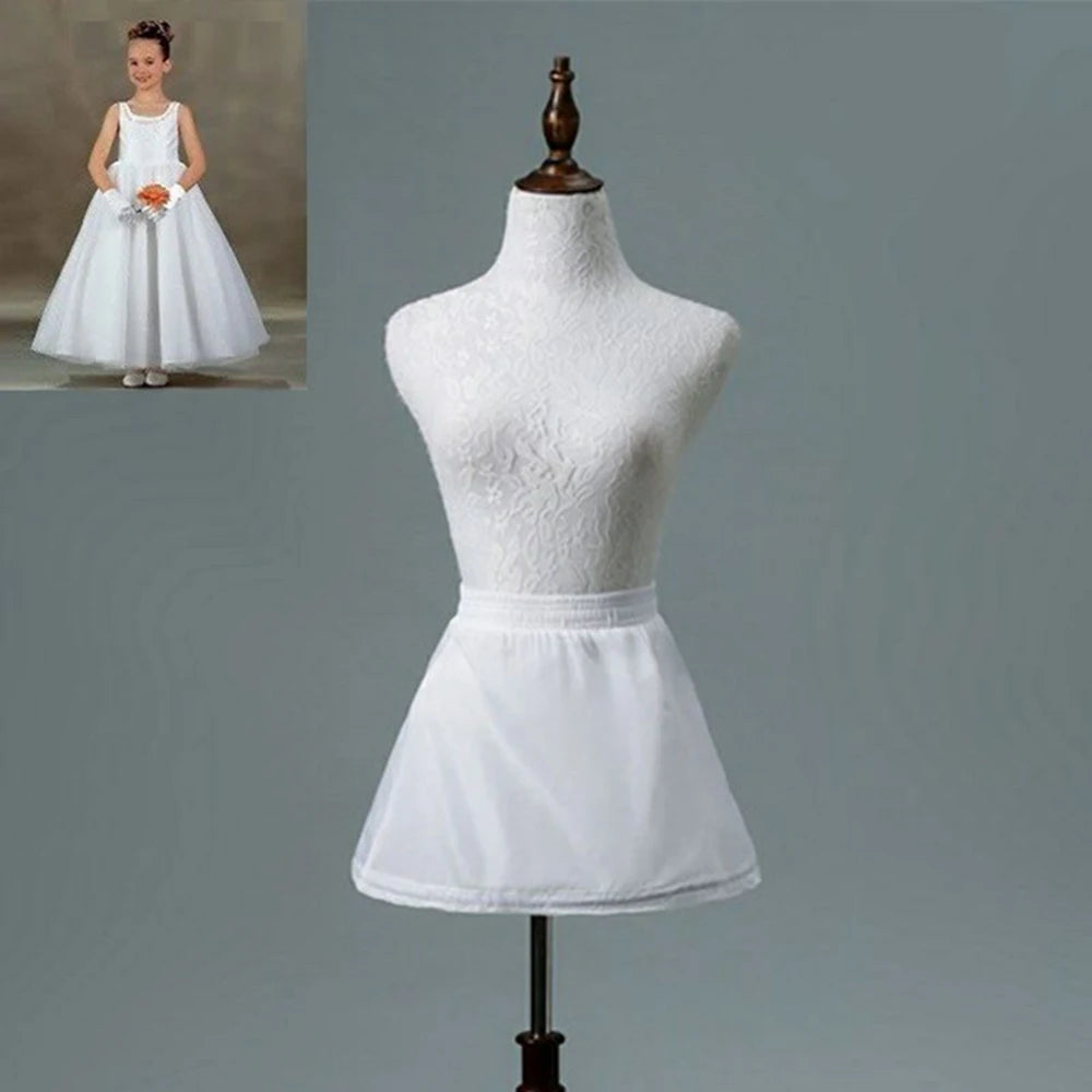 Girls Crinoline Petticoat with hoop Under skirt Short White Underskirt