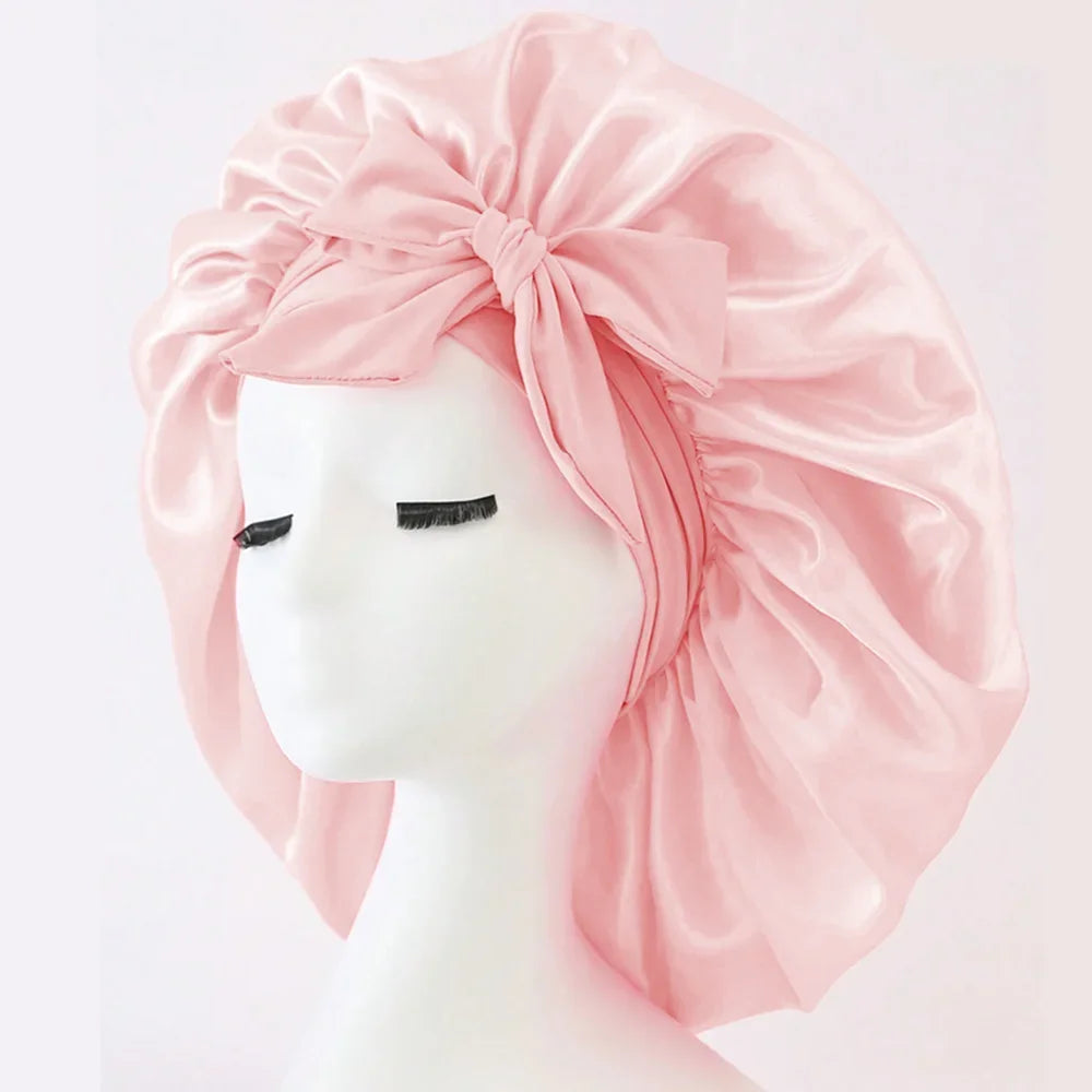 Satin Silk Hair Bonnet | Adjustable Tie Band | Sleep Bonnet for Women