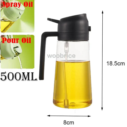 2in1 500ml Plastic Spray Oil Sprayer Bottle Spray Oil Dispenser Oil