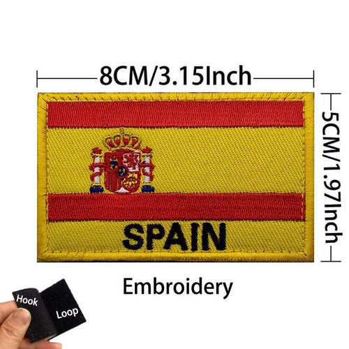 Infrared Reflective Patch Spanish Flag,Burgundy Cross Emblem Applique