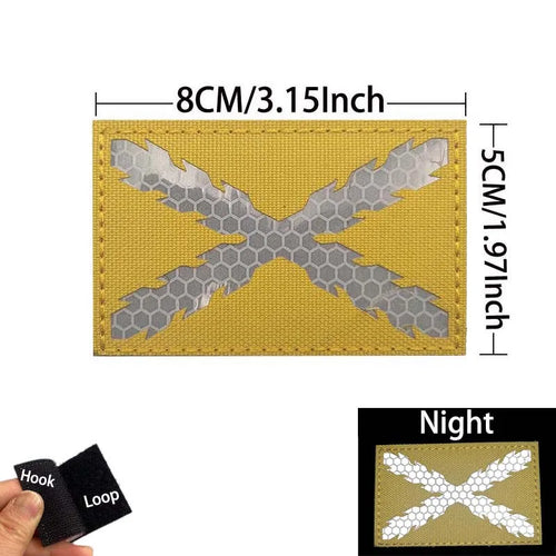 Infrared Reflective Patch Spanish Flag,Burgundy Cross Emblem Applique