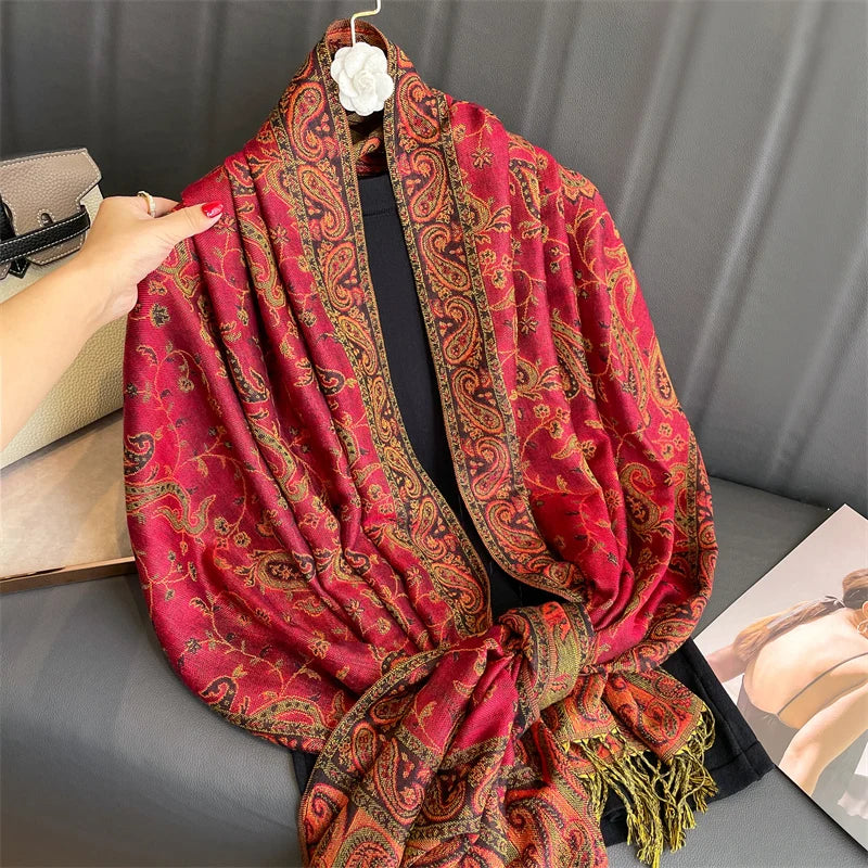 Bohemia Pashmina Hijab Scarf Long Muslim Cashmere Shawl Female Foulard
