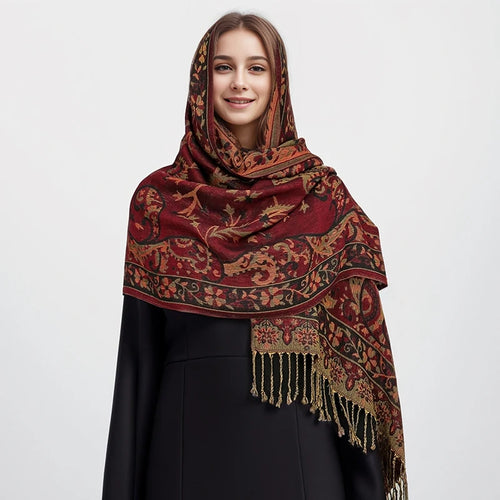 Bohemia Pashmina Hijab Scarf Long Muslim Cashmere Shawl Female Foulard