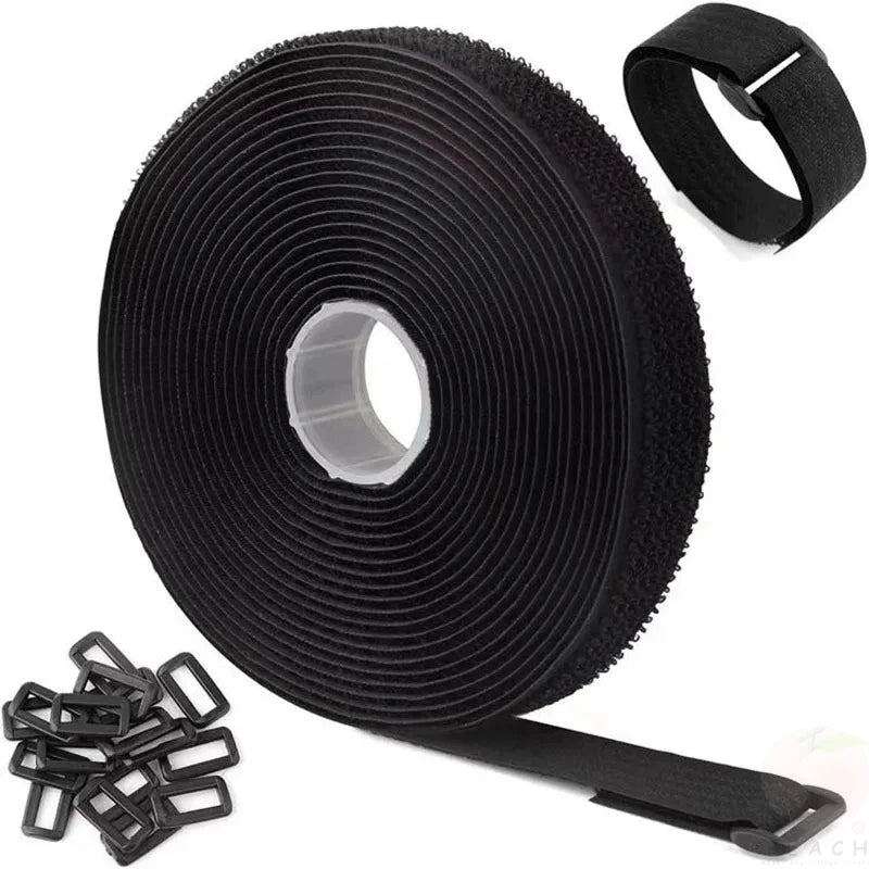 2M Reusable Nylon Hook Loop Fastening Cable Tape Cut-to-Length