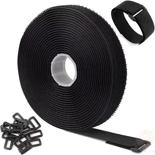 2M Reusable Nylon Hook Loop Fastening Cable Tape Cut-to-Length