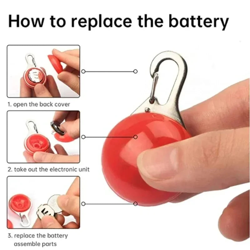 LED Dog Collar Pendant Dog Cat Collar Pet Leads Glow Accessories