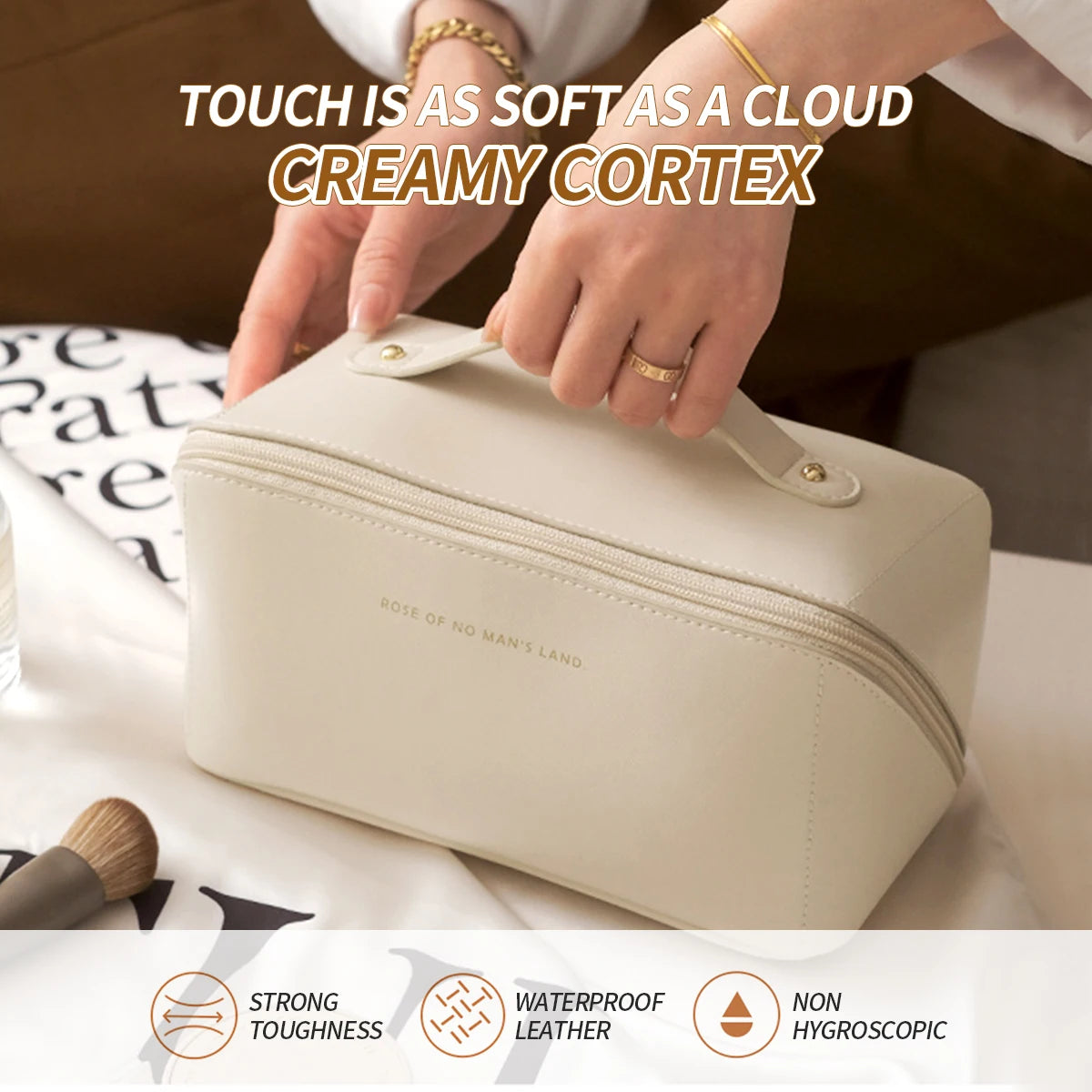 1pc Makeup Organizer Female Toiletry  Bag Make Up Case Storage Pouch