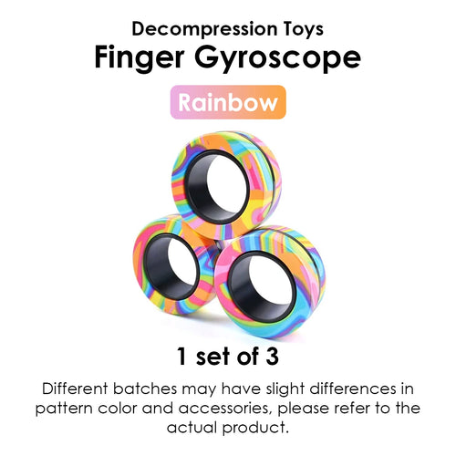 3Pcs Magnetic Rings Fidget Toy Set Adult Fidget Magnets Spinner Rings