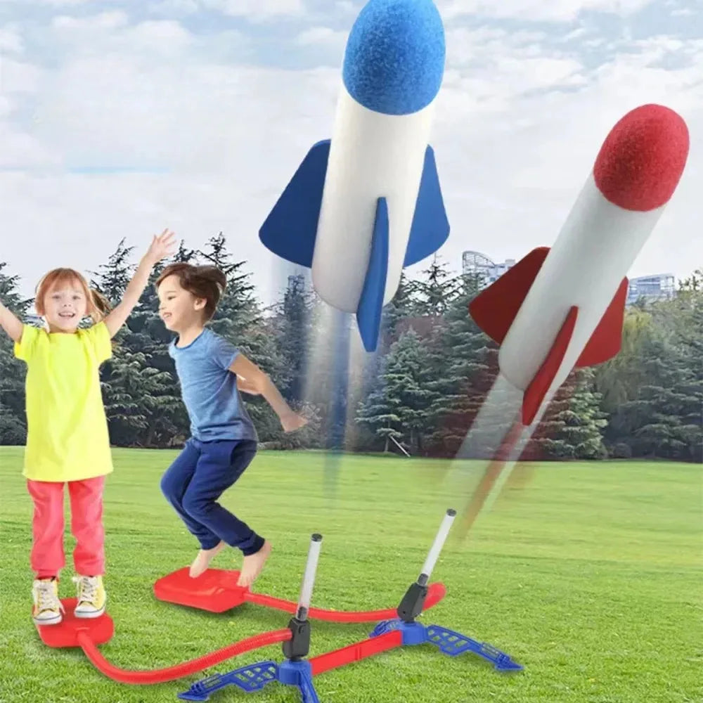 Kids Outdoor Rocket Foot Pump Outdoor Air Pressing Soaring Rocket Suit