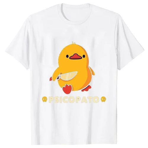 Top Women Summer Top Girl Clothing Duck with Knife Funny Clothes