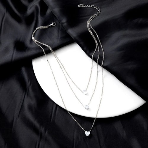 Multi-layer Five-pointed Star Heart Shape Water Drop Pendant Chain