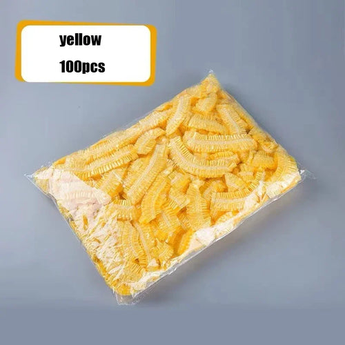 Women's Disposable Shower Cap, Plastic Waterproof Head Cover, Pink Spa