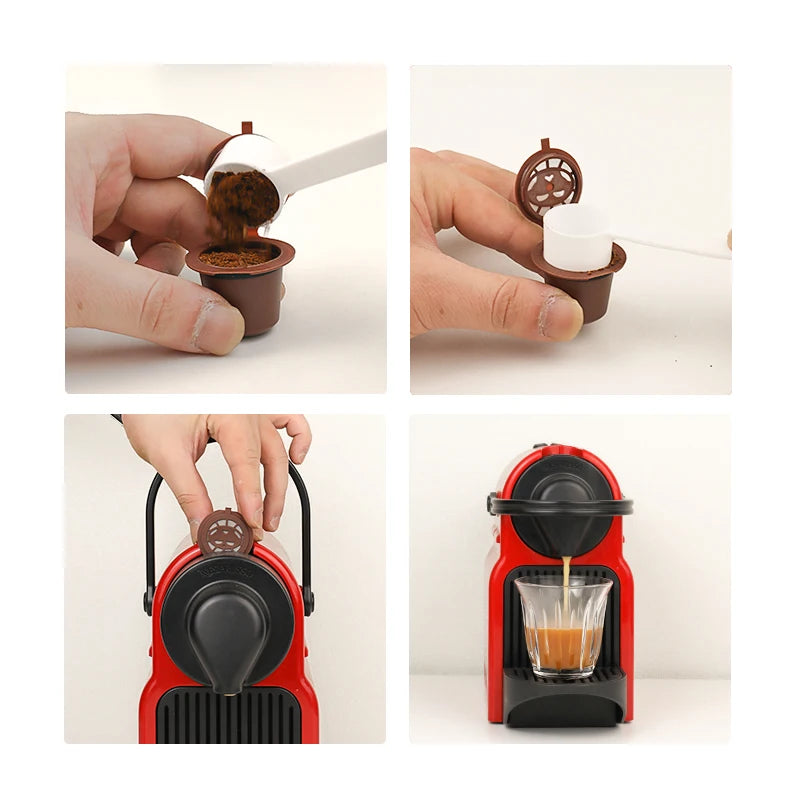 3/6PCS Refillable Reusable Nespresso Coffee Capsule Reutilisable