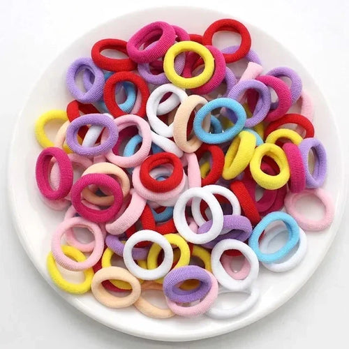 200PCS Women Girls Colorful Nylon Elastic Hair Bands Ponytail Hold