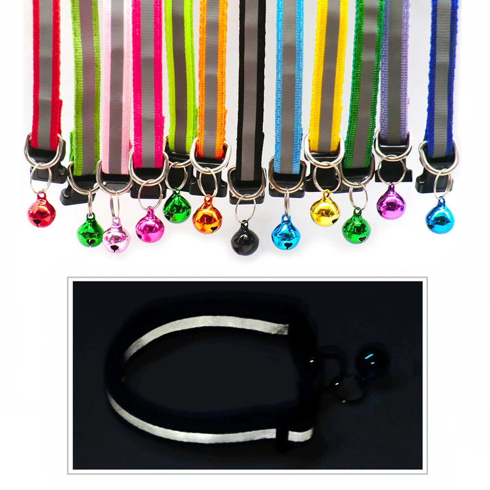 2Pcs/Pack 12 Colors Reflective Adjustable Cats And Small Dogs Collars